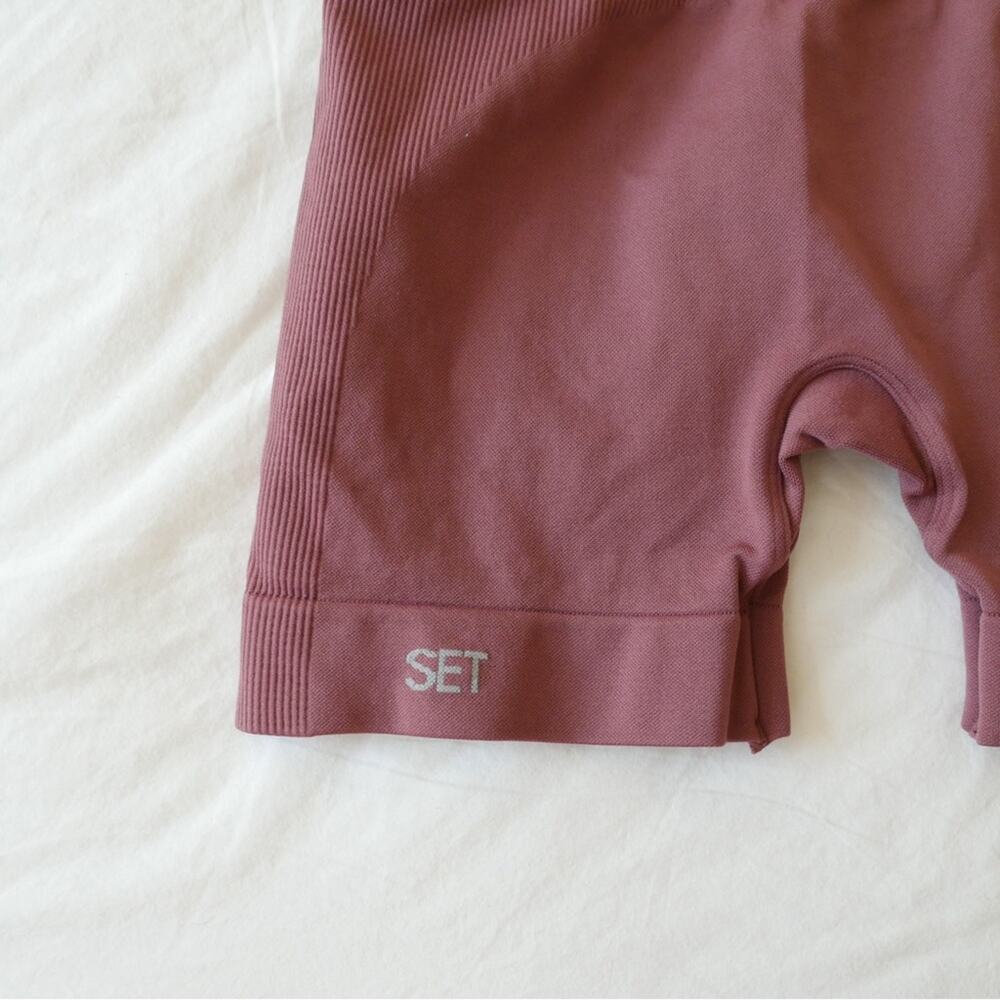 Set Active Mauve Bike Shorts High Waisted M - Picture 4 of 5
